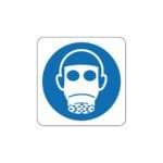Cartello (è obbligatorio indossare il respiratore - wear respiratory protection)