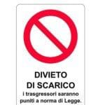 Cartello "DIVIETO DI SCARICO" cm 30x20