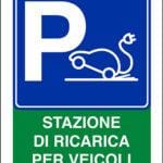 Cartello "STAZIONE DI RICARICA PER VEICOLI ELETTRICI"