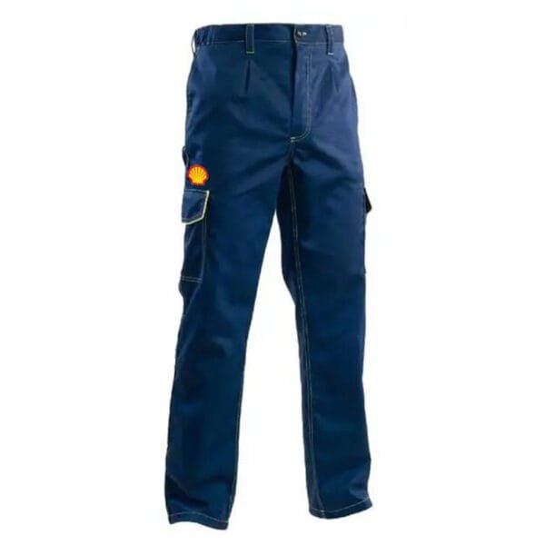 Pantalone trivalente blu antiacido ignifugo e antistatico con personalizzazione