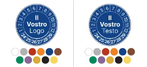 Bollini datario rotondi adesivi personalizzabili 25x25 mm (confezione da 15) - immagine 3