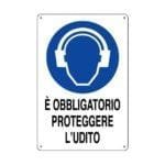 Cartello "E' OBBLIGATORIO PROTEGGERE L'UDITO"