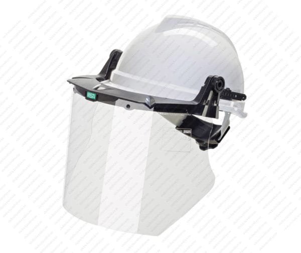 ELMETTO V-GARD CON BARDATURA FAS-TRAC III completo di visiera trasparente e telaio