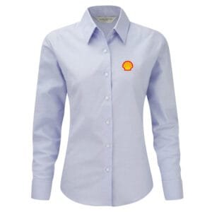 Camicia Oxford donna manica lunga azzurra
