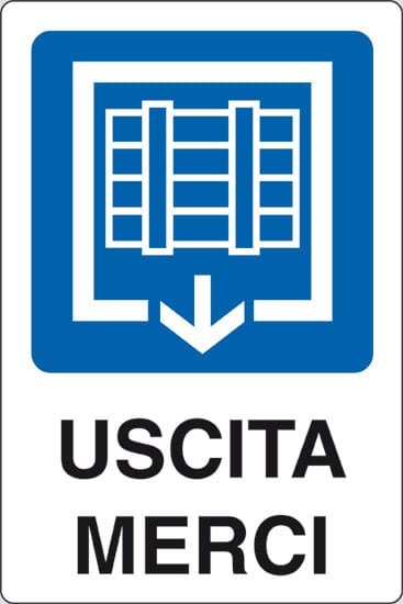 Cartello USCITA MERCI