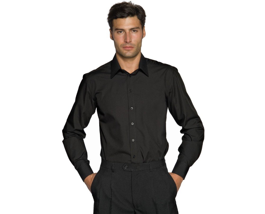CAMICIA UOMO CARTAGENA SLIM STRETCH NERO 97% COTTON 3% SPANDEX