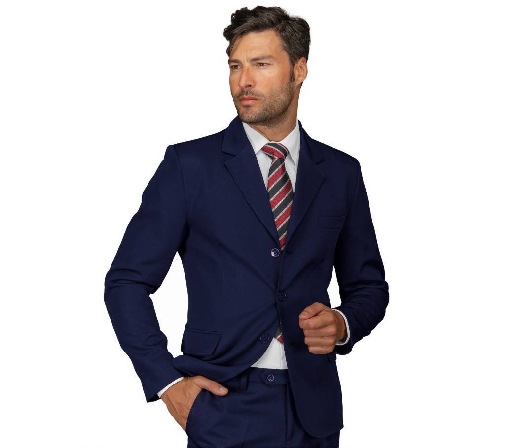 GIACCA UOMO 3 BOTTONI FODERATA 60% LANA 40% POL. COLORE BLU