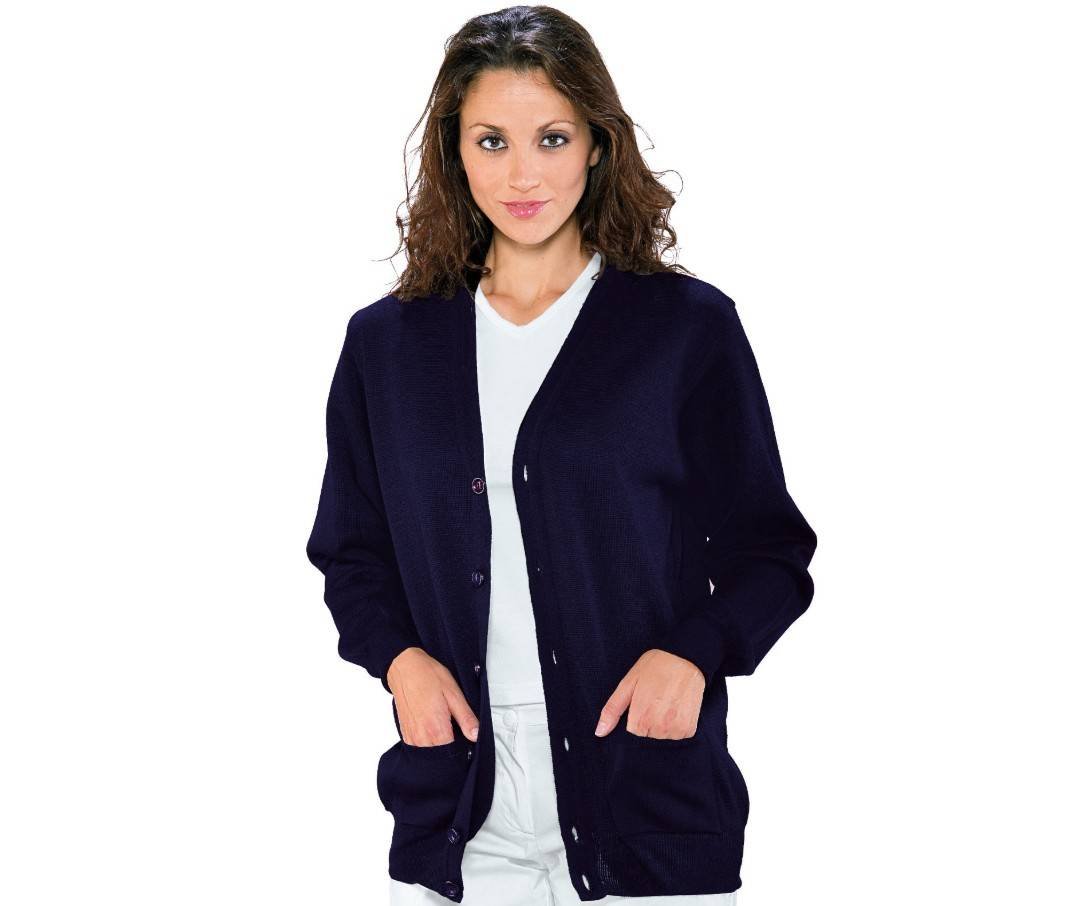 CARDIGAN UNISEX BLU 50% WOOL (LANA) 50% ACRYLIC