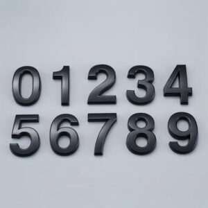Numeri in plexiglass nero opaco con adesivo posteriore  – h 15 cm